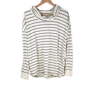 L.L. Bean‎ Women's Soft Stretch Supima Tee Cowlneck Long-Sleeve Stripe Size XL P